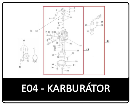 Motowell Mexon 50 2T karburátor