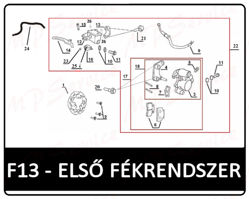 Motowell Crogen RS első fékrendszer