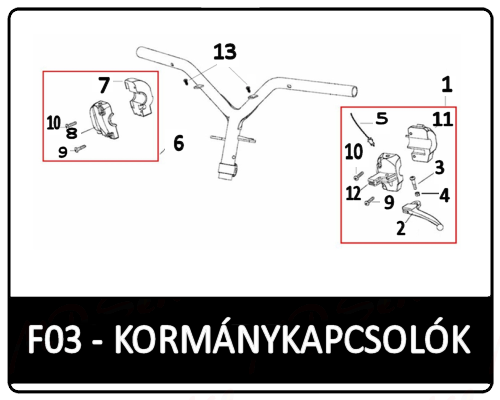 Motowell Magnet City 2T kormány kapcsolók