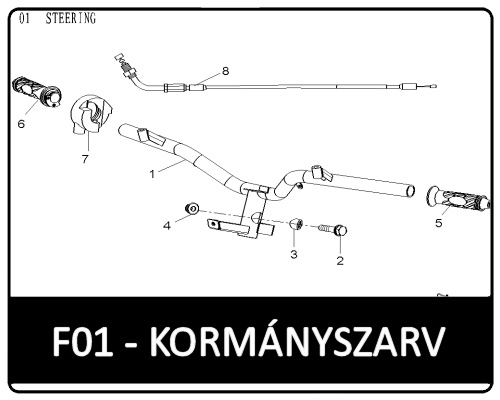 Motowell Mexon 50 2T kormányszarv