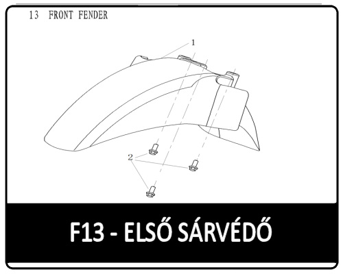 Motowell Mexon 50 2T első sárvédő