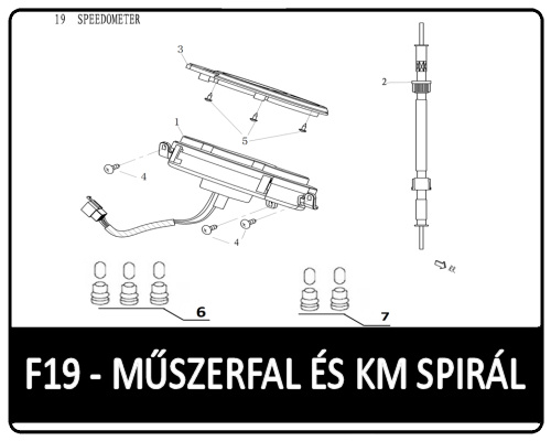 Motowell Mexon 50 2T műszerfal és km spirál