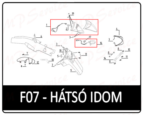 Motowell Retrosa 125 4T hátsó idom