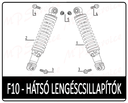 Motowell Retrosa 50 2T hátsó rugóstag