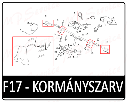 Motowell Retrosa 50 2T kormányszarv