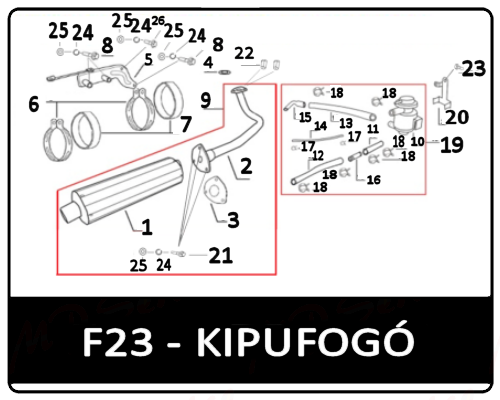 Motowell Yoyo 4T kipufogó